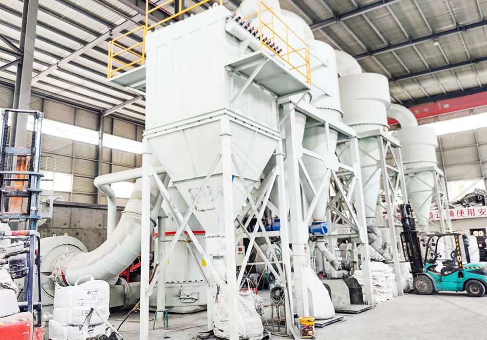 Stone grinding mill industrial site view